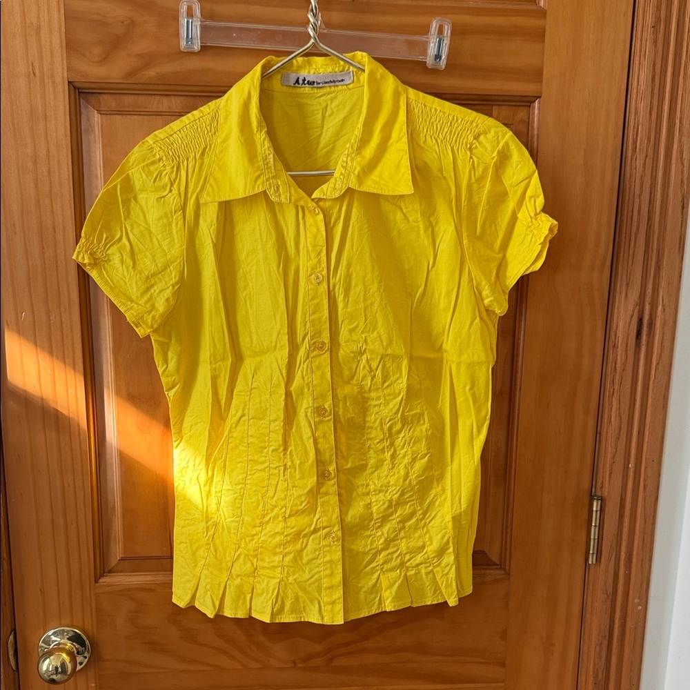Claude Brown Women's Bright Yellow Button-Down Shirt